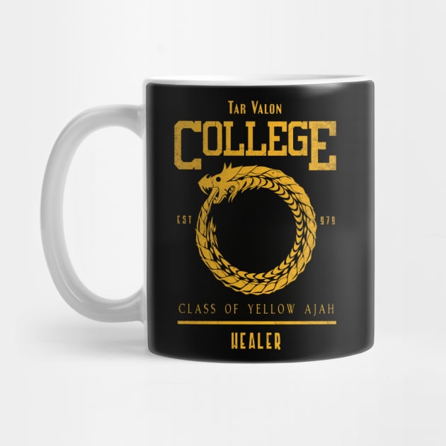 Tar Valon College Yellow Ajah Slogan and Symbol Dragon by TSHIRT PLACE